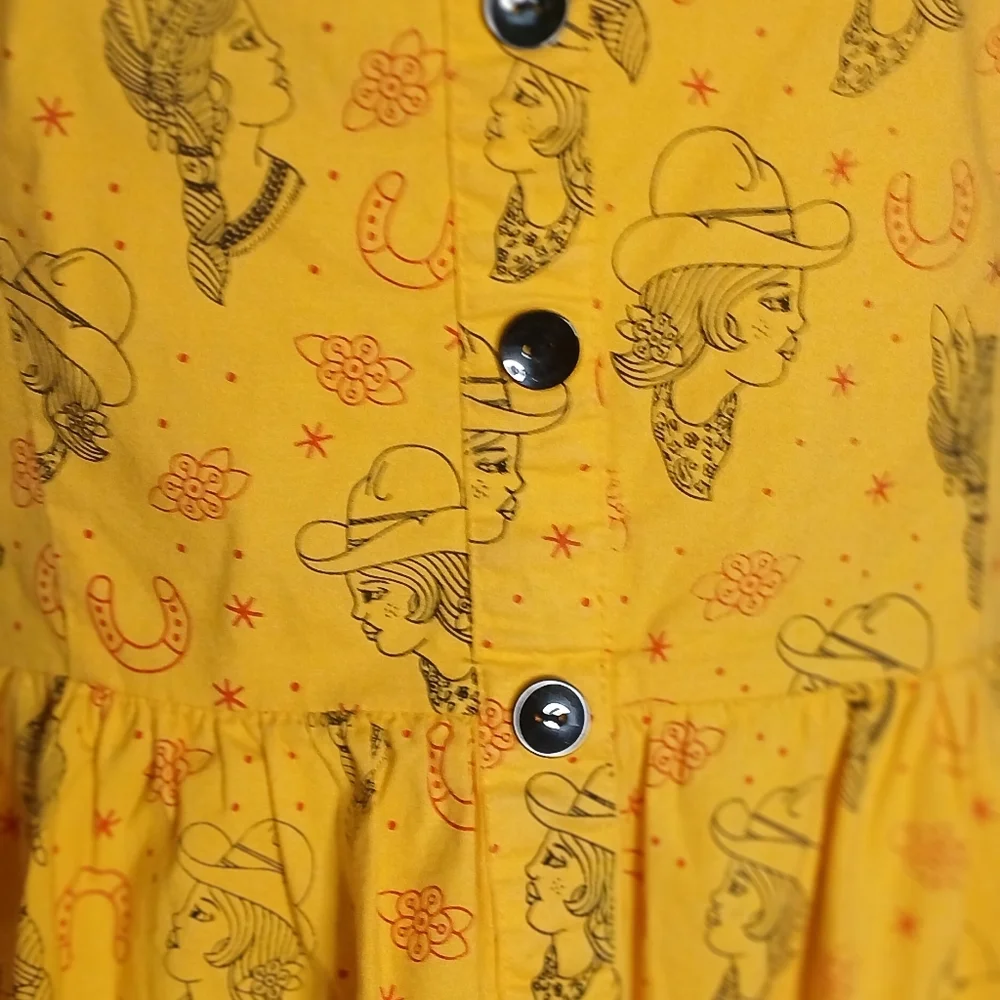 Sourpuss Yellow Halter Top/ Dress. Size Med. - Picture 5 of 10